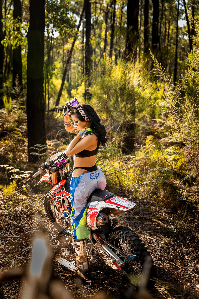 boudoir photography melbourne trail bike shoot