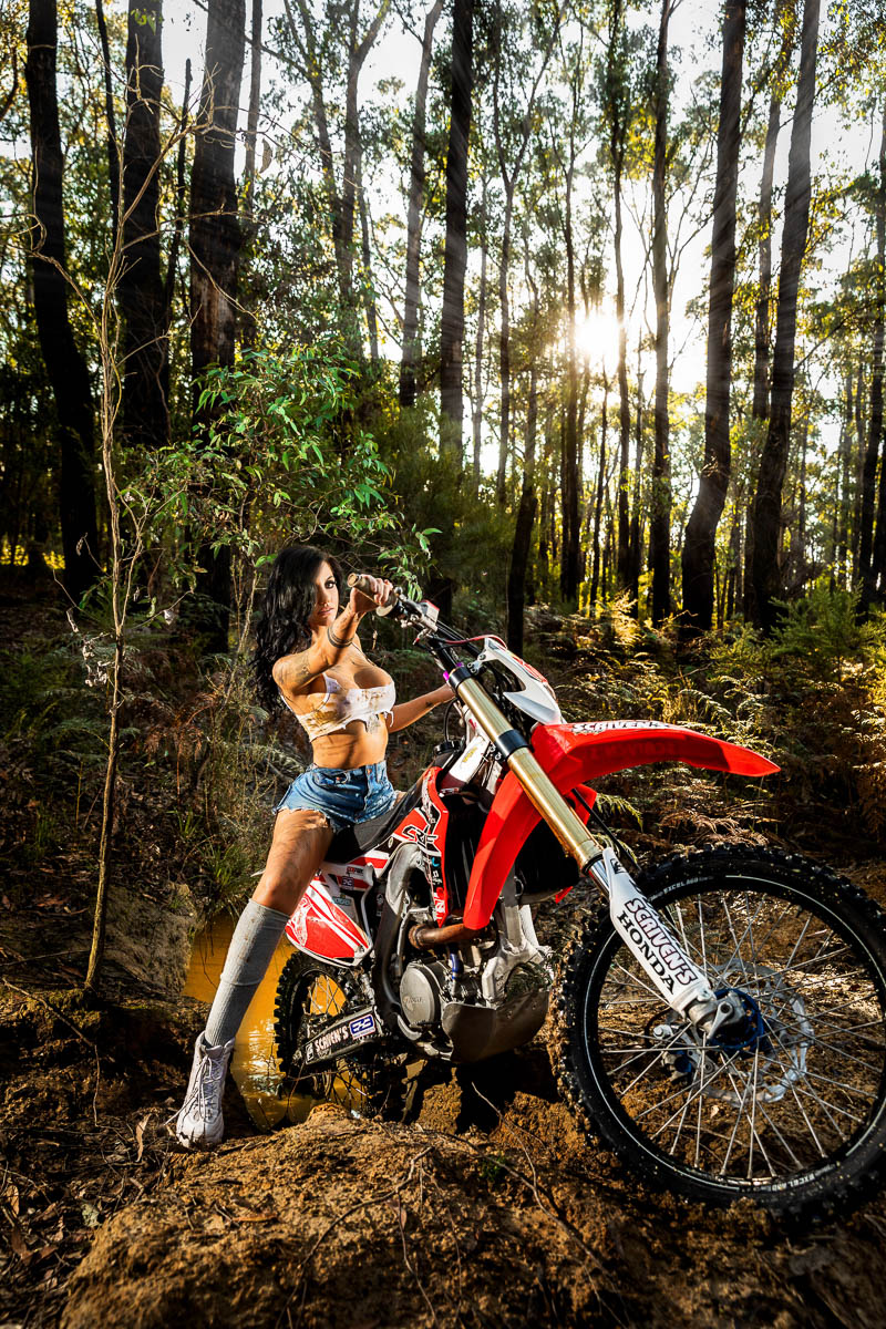 boudoir photography melbourne trail bike shoot