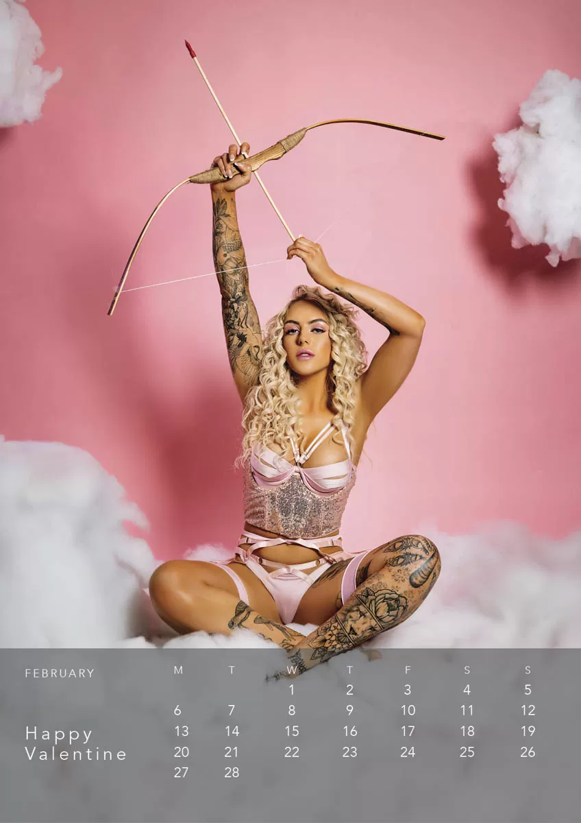 Boudoir calendar valentines day cupid