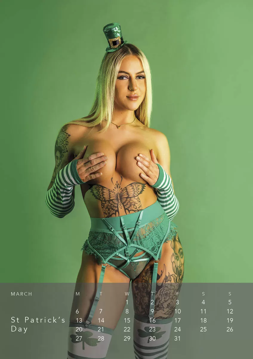 Boudoir calendar March St Pats day