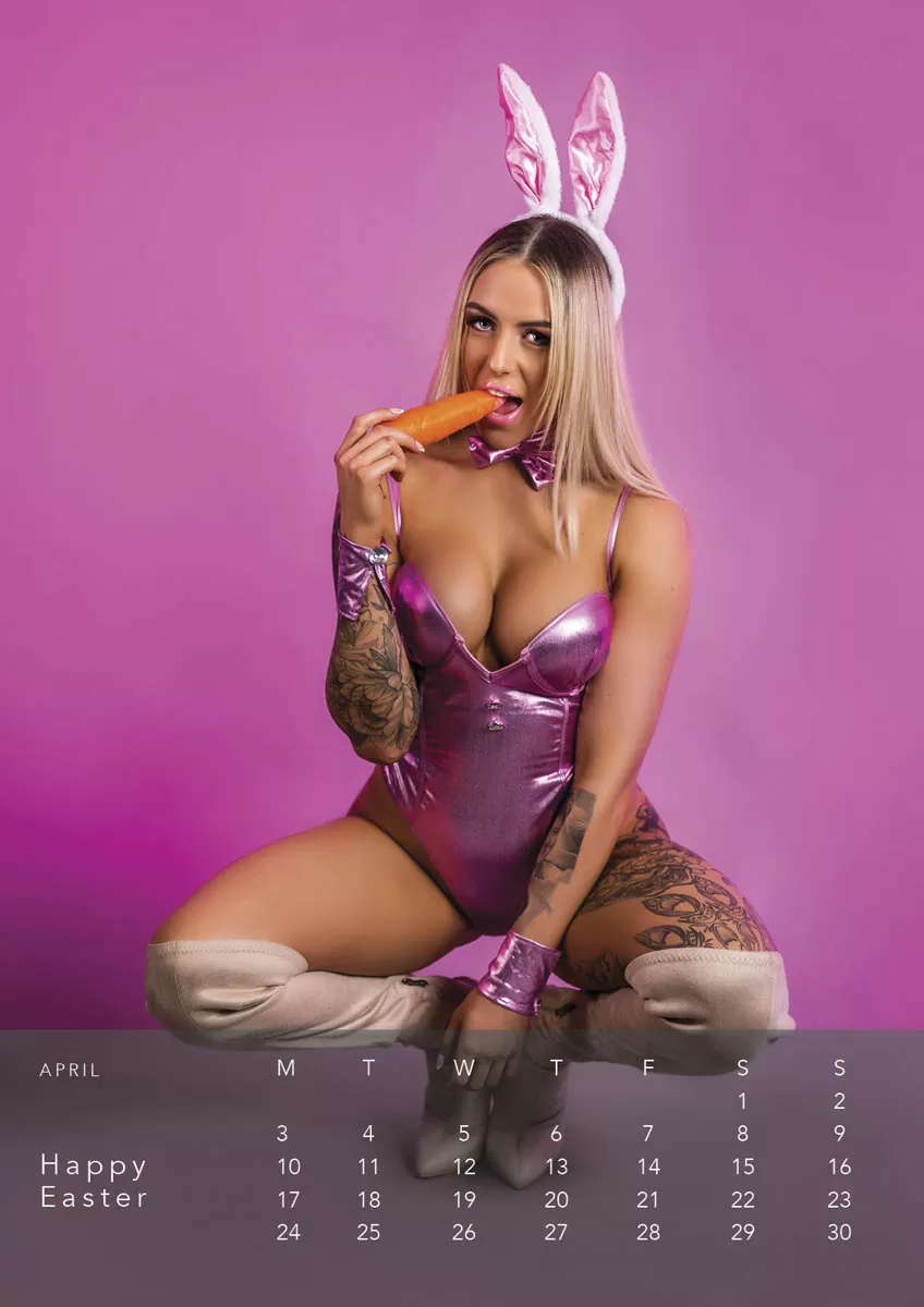 Boudoir photography calendar easter bunny